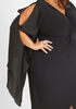 Stretch Knit Drama Sleeve Dress, Black image number 2
