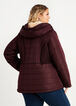 Faux Fur Lined Hooded Quilted Coat, Wine image number 1