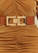 Square Buckle Stretch Belt, Cognac image number 2