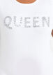 Queen Rhinestone Tee, White image number 1