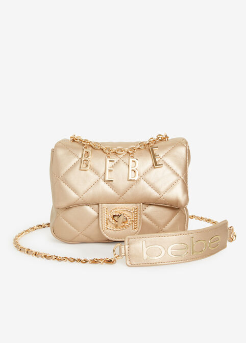 Bebe Wyatt Shoulder Bag Cheap Designer Faux Leather Logo Handbags image number 0