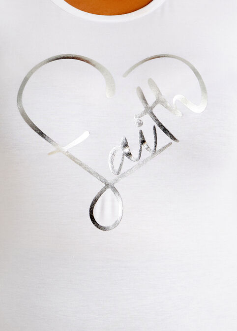 Silver Script Love Heart Tee, White image number 1