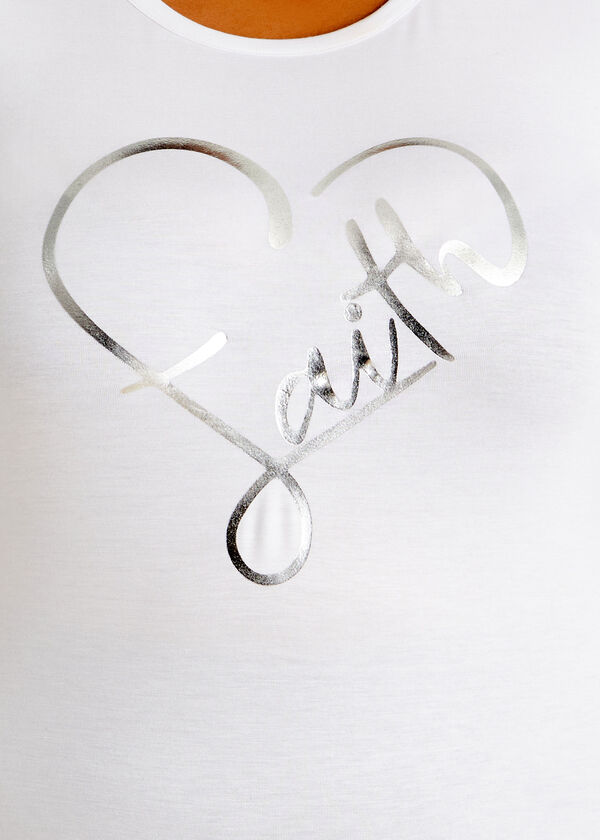 Silver Script Love Heart Tee, White image number 1
