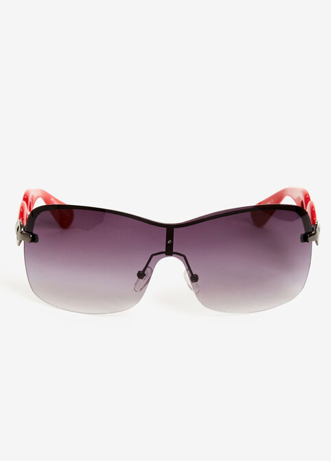 Red Chain Detail Sunglasses, Red image number 0