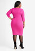 Lace Up Ribbed Sweater Dress, Fuchsia Red image number 1