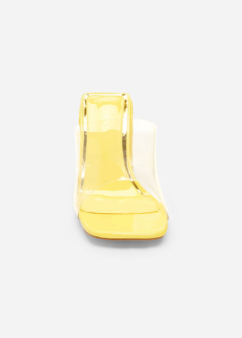 Clear Medium Width Slide Sandals, Yellow image number 4