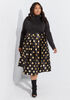 Polka Dot A Line Midi Skirt, Black image number 0