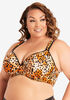 Leopard Print Plunge Butterfly Bra, Brown Animal image number 1