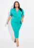 Ruched Midi Bodycon Dress, Green image number 0