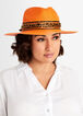 Orange Leopard Trim Panama Hat, Orange image number 0