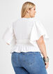 Cotton Smocked Wrap Top, White image number 1