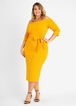 Plus Size Belted Off The Shoulder Bodycon Knee Length Statement Dress image number 0