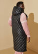 Quilted Puffer Hooded Vest, Black image number 1