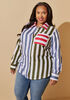 Striped Poplin Collared Shirt, Multi image number 3