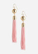 Post Tassel Drop Earrings, Geranium Pink image number 0