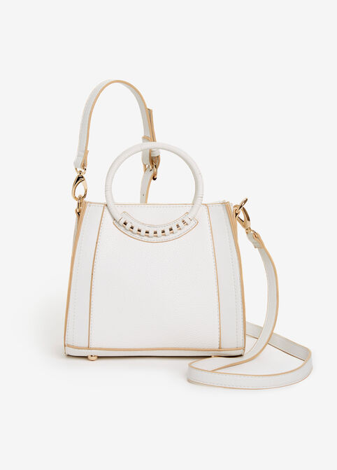 SRB2 Mixed Texture Crossbody Bag, White image number 0