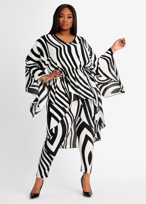 Abstract Hi Low Tunic, Black White image number 0