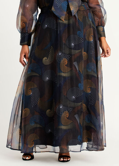 Swirl Organza Maxi Skirt, Turkish Tile image number 0
