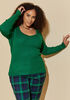 Ribbed V Neck Sweater, Abundant Green image number 0