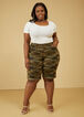 Cuffed Camo Denim Bermuda Shorts, Olive image number 2