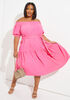 Off The Shoulder Midi Dress, Fandango Pink image number 0