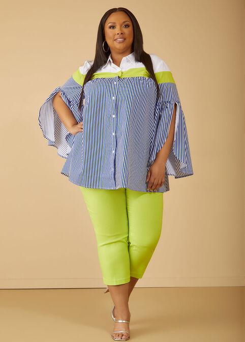 Striped Swing Shirt, LIME PUNCH image number 3