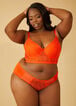 Lace And Mesh Bustier Set, Orange image number 4