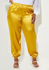 Mid Rise Satin Joggers, Gold image number 0