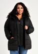 Hooded Quilted Puffer Coat, Black image number 0