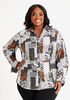 Tall Patchwork Button Up, White Black image number 0