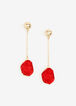 Gold Crystal Stone Drop Earrings, Chili Pepper image number 0