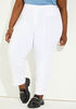 Mid Rise Crepe Ankle Pants, White image number 2