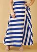 Striped Cotton Maxi Skirt, Blue image number 2