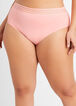 Sheer Stripe Waist Micro Brief Panty, Shell Coral image number 1