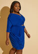 Ruched Faux Wrap Belted Dress, Surf The Web image number 4