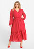 Belted Dot Wrap Maxi Dress, Red image number 0