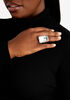 Silver Oversize Faux Diamond Ring, Silver image number 0