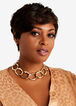 Gold Textured Chain Link Choker, Gold image number 1
