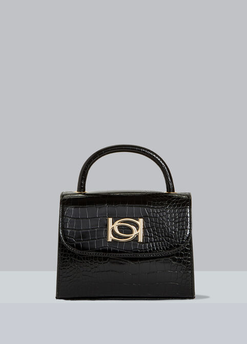 Trendy Designer Bebe Rosalina Croco Crossbody Faux Leather Luxe Bag image number 0