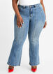 Flared High Rise Raw Edge Jeans, Vintage image number 0