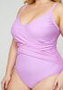 Nicole Miller Faux Wrap Swimsuit, Purple image number 2