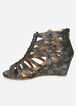Metallic Lace-Up Wide Width Sandal, Pewter image number 1