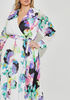 Faux Wrap Floral Print Maxi Dress, Black Combo image number 2