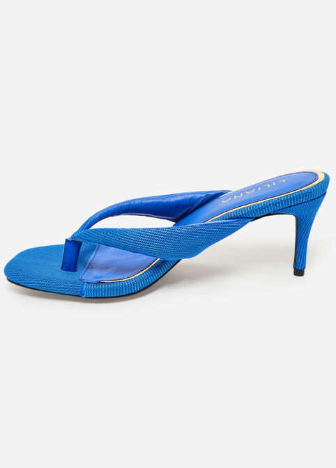 Heeled Thong Medium Width Sandals, Blue image number 3