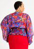 Abstract Smocked Waist Blouse, BlueBird image number 1