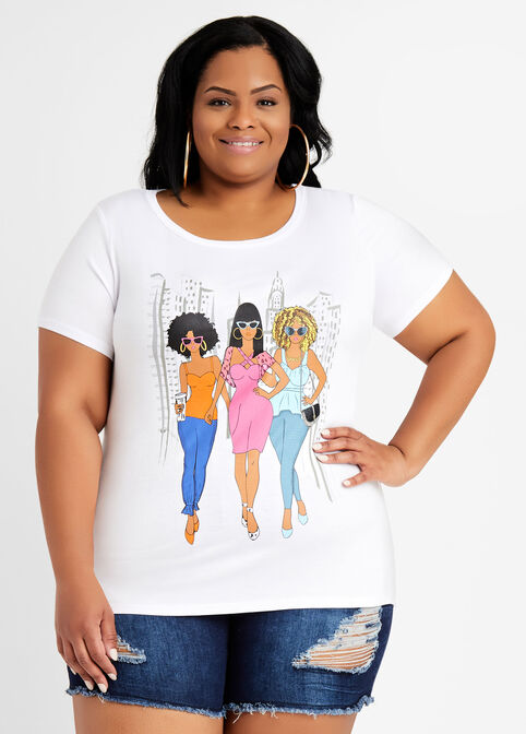 Fly Women In The City Graphic Tee, White image number 0