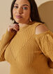 Cold Shoulder Sweater Dress, Pale Gold image number 3