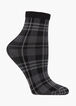 MeMoi Plaid Ankle Socks, Black image number 0