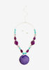 Purple Bead Pendant & Studs Set, Purple Magic image number 0