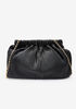 Pleated Faux Leather Crossbody Bag, Black image number 1